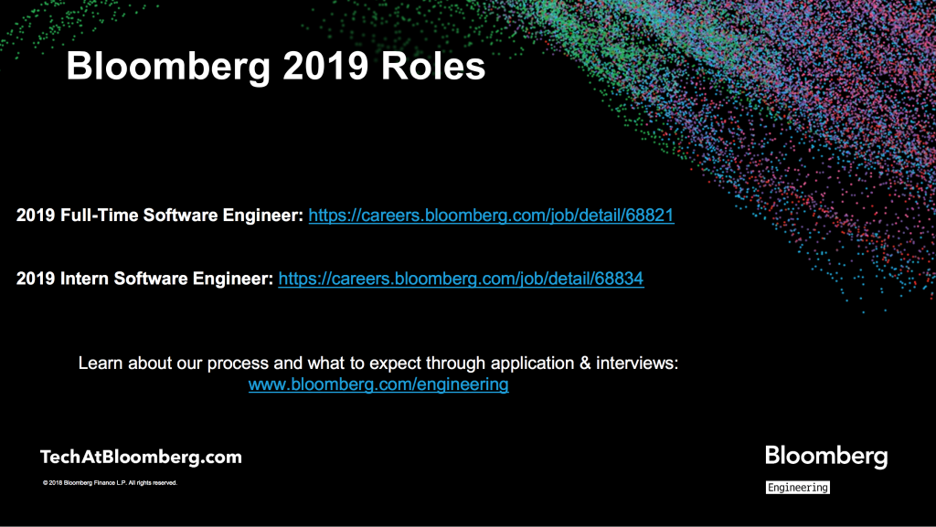 Bloomberg tiene posiciones disponibles para Ingenieros de Software